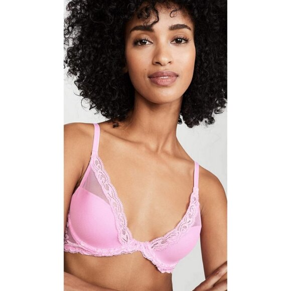 💕NATORI💕 Feathers Underwire Contour Bra ~ Posy Pink 30D NWT - Picture 1 of 14